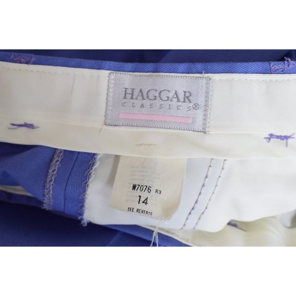 Vintage 90s Haggar Classics Purple Pleated Trousers size 14 ‎ | 29 waist - Picture 9 of 9
